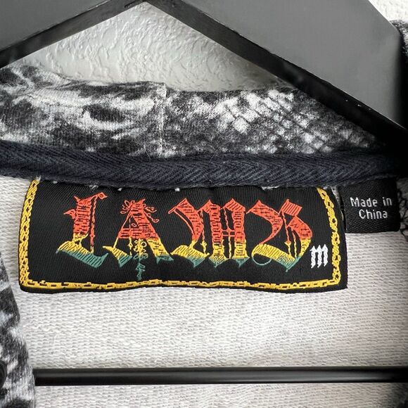 L.A.M.B. Gwen Stefani Vintage Y2K Snake Skin Zip Hoodie Size M Black - Picture 3 of 6